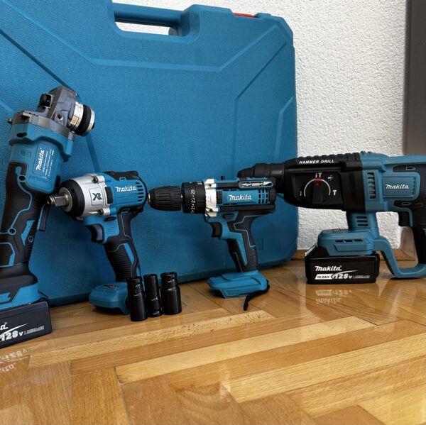 MAKITA AKU SET 4u1 Bušilica-Brusilica-Hilti-Odvijač 4xBaterije