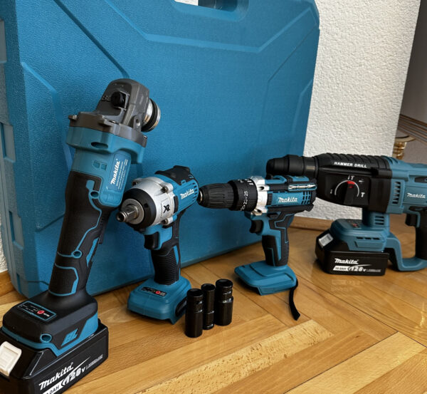 MAKITA AKU SET 4u1 Bušilica-Brusilica-Hilti-Odvijač 4xBaterije - Image 3