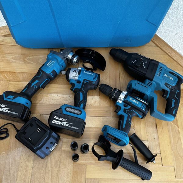 MAKITA AKU SET 4u1 Bušilica-Brusilica-Hilti-Odvijač 4xBaterije - Image 5