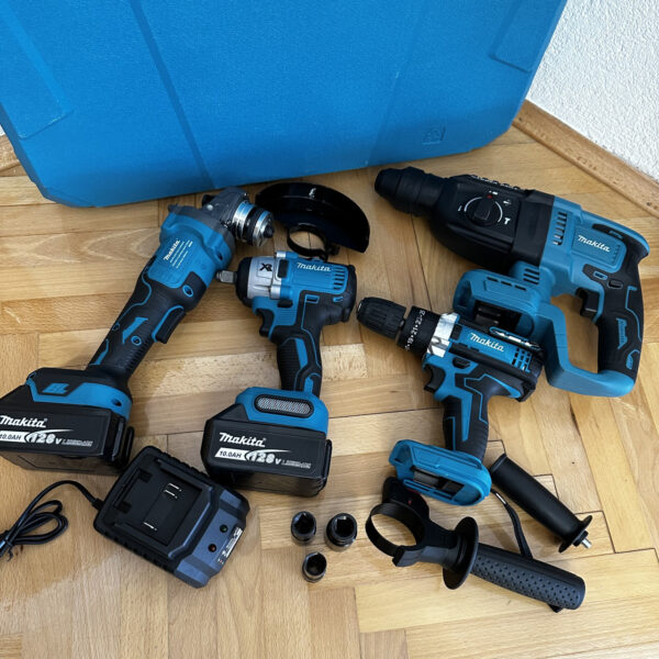 MAKITA AKU SET 4u1 Bušilica-Brusilica-Hilti-Odvijač 4xBaterije - Image 6